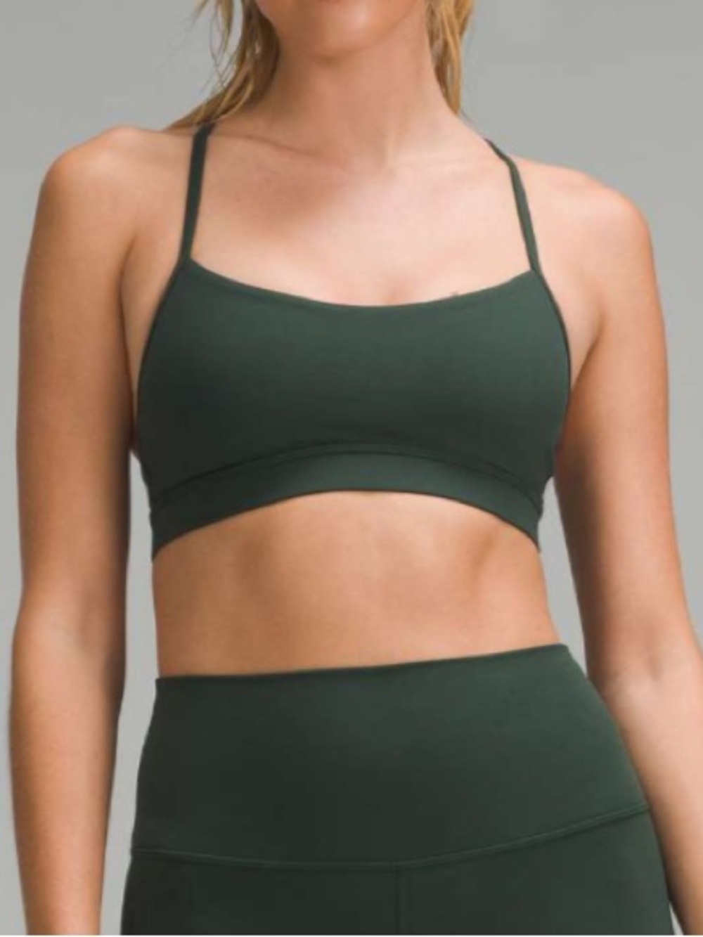 Lululemon Flow Y Nulu Bra Light Support A-C Cups Legacy Green 6
